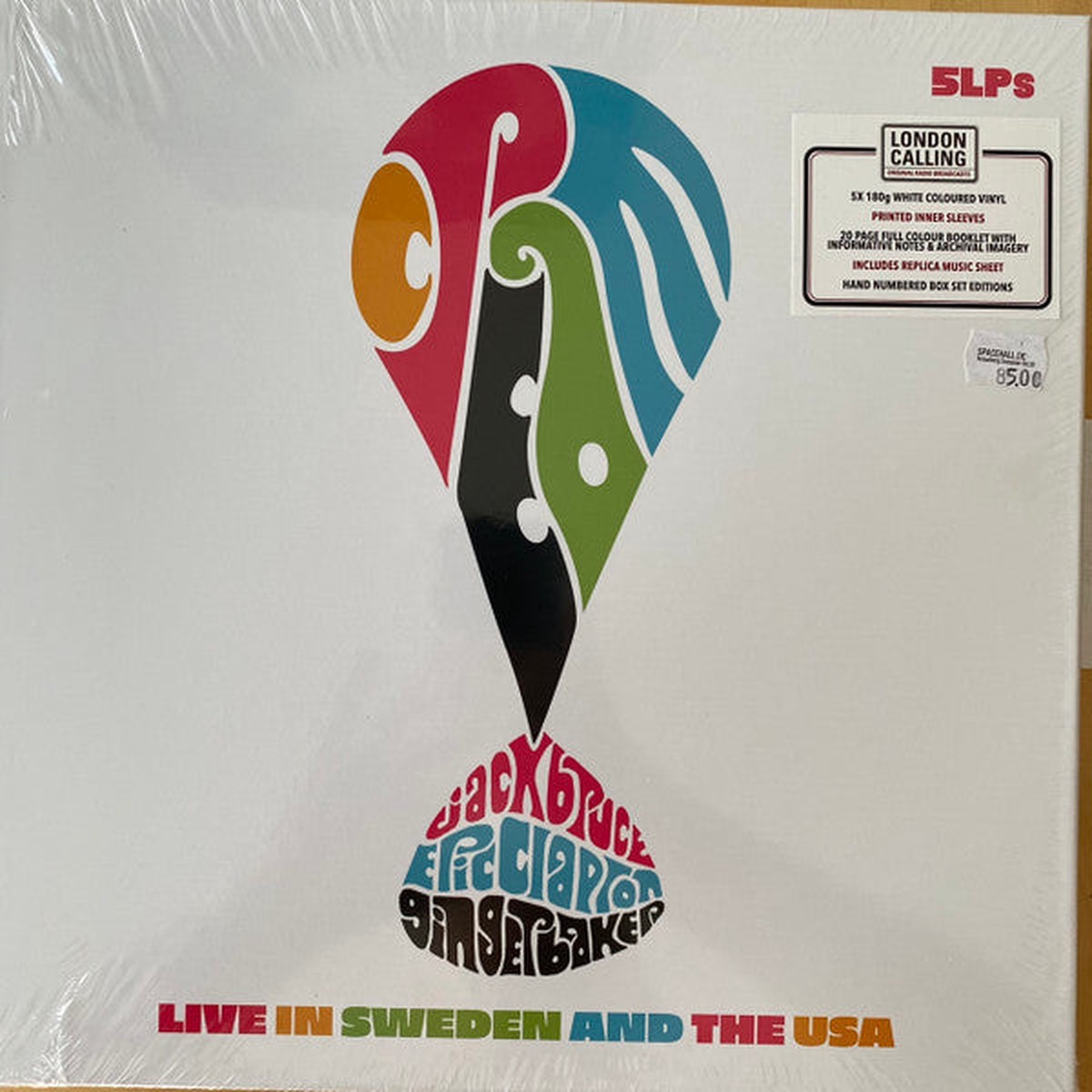 CREAM – LIVE IN SWEDEN & USA: 5LP WHITE VINYL – LP