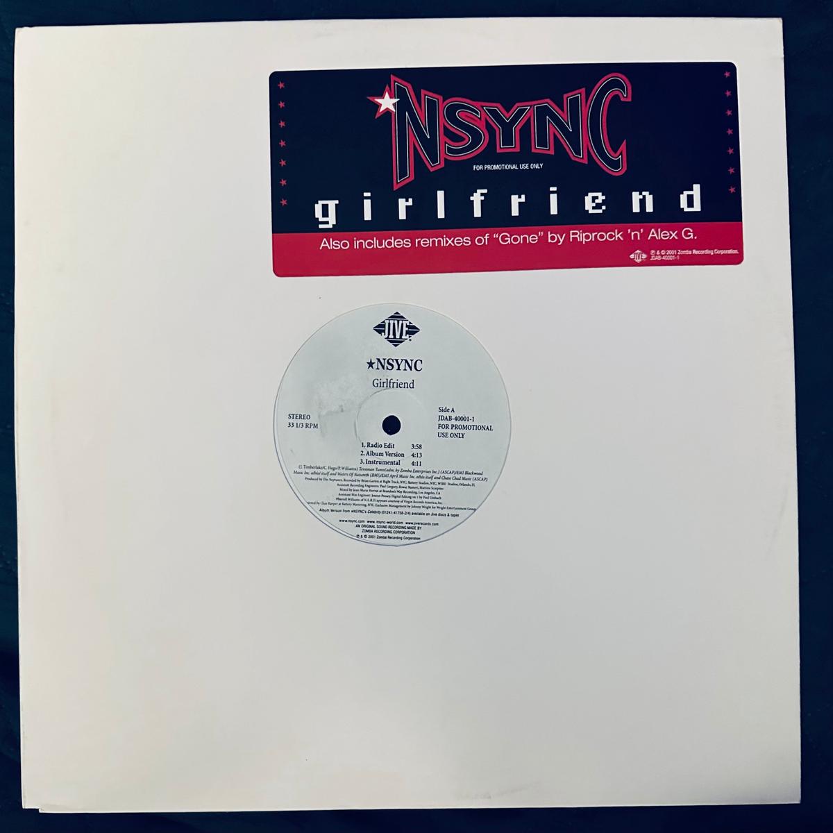 'Nsync - Girlfriend / Gone 12" PROMO Single LP Vinyl - Used